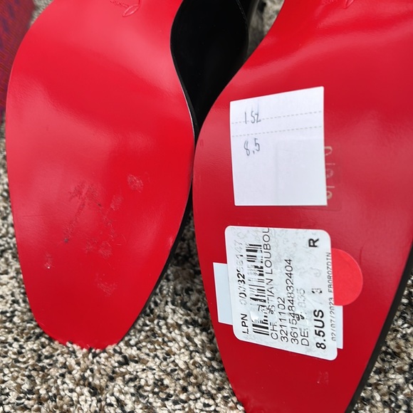 Christian Louboutin Black Patent Boots with Spike Chain, NWOT - Picture 7 of 8